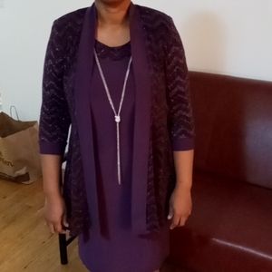 2 PCs set  R & M Petite plum dress